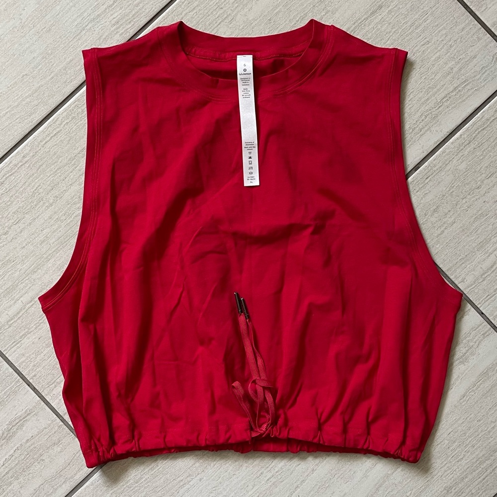 Lululemon Tank adjustable waist band size 6 Red New